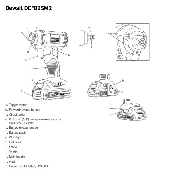 Dewalt impact 2024 chuck parts